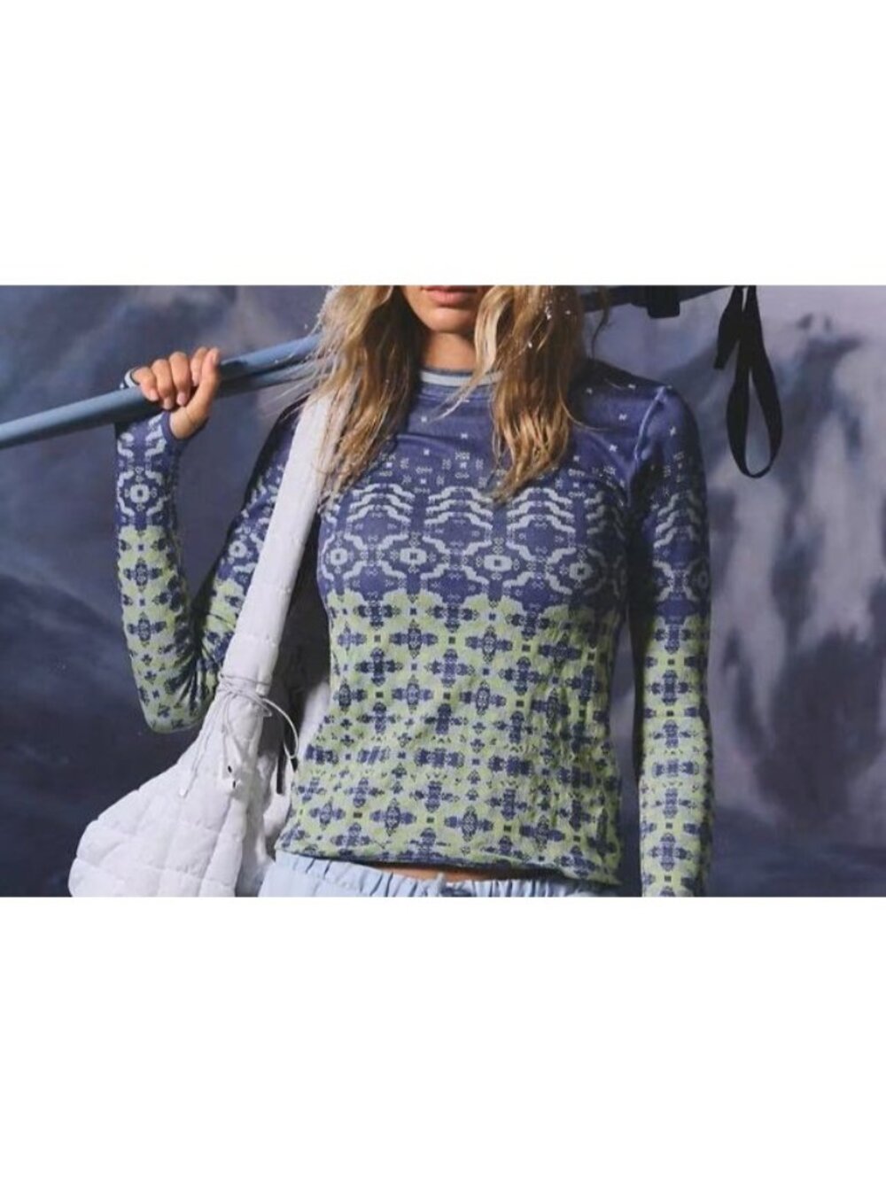 Free People Myoko Jacquard Base Layer Set Winter Athletic Skiing Womens M L